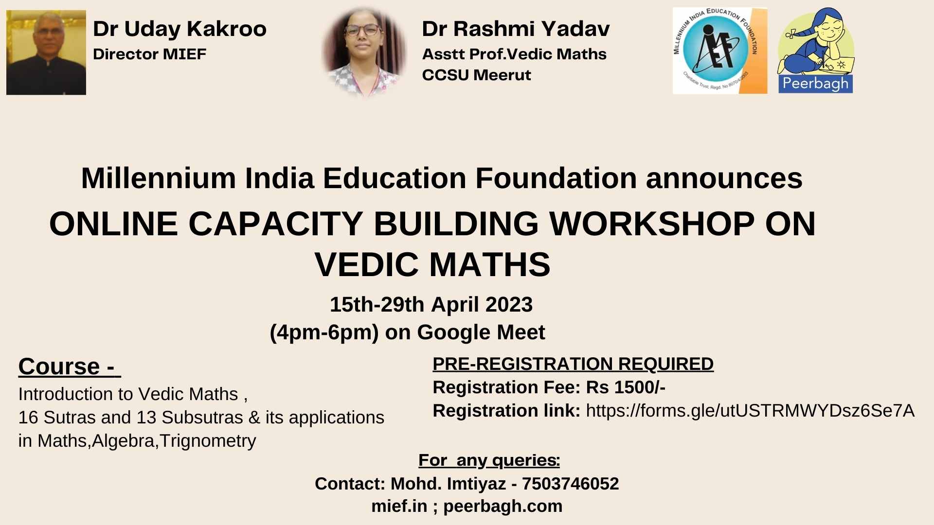 Capacity building program Vedic Maths